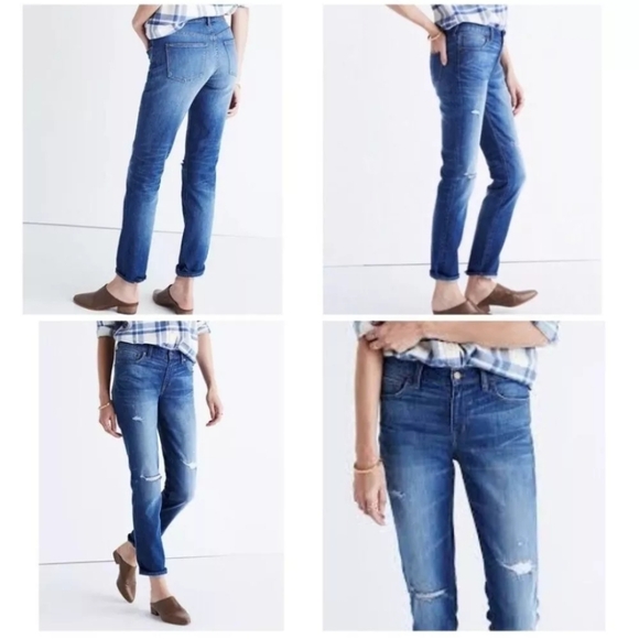 MADEWELL The Slim Boyjean Rip & Repair Edition in Brinville Size 25 High Waist - Picture 2 of 10
